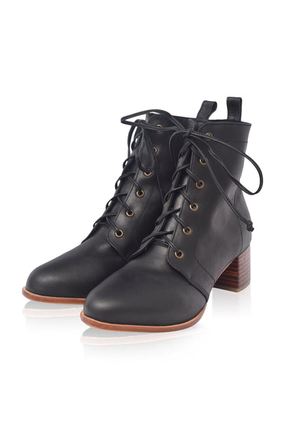Giselle Leather Heel Booties