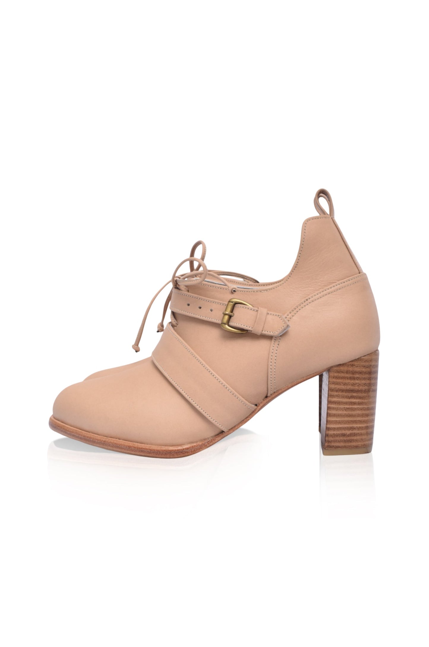 Josephine Lace up Leather Heels