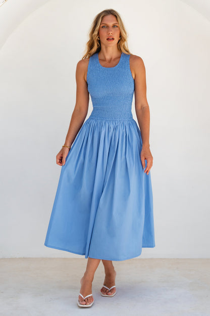 Lucciola Smocked Cotton Midi Dress