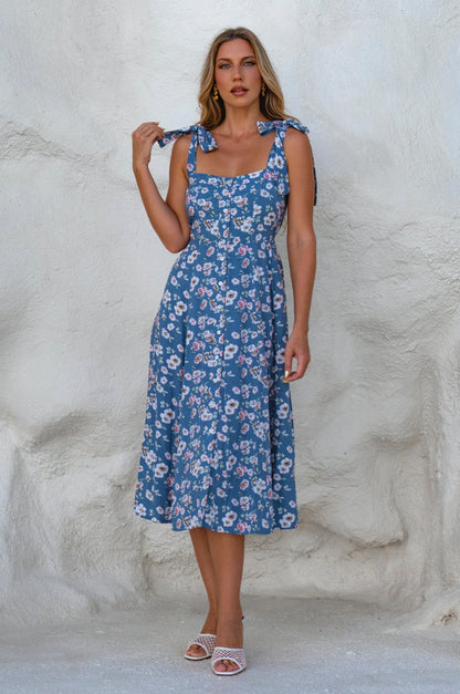 Mia Vita Button Down Dress With Ties