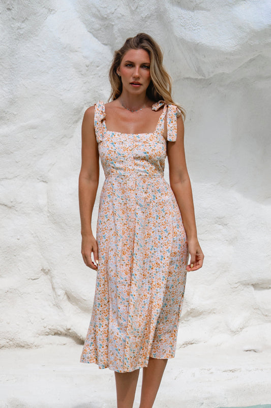 Mia Vita Button Down Dress With Ties