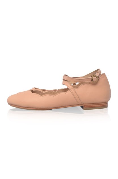 Myrelle Criss-Cross Leather Ballet Flats