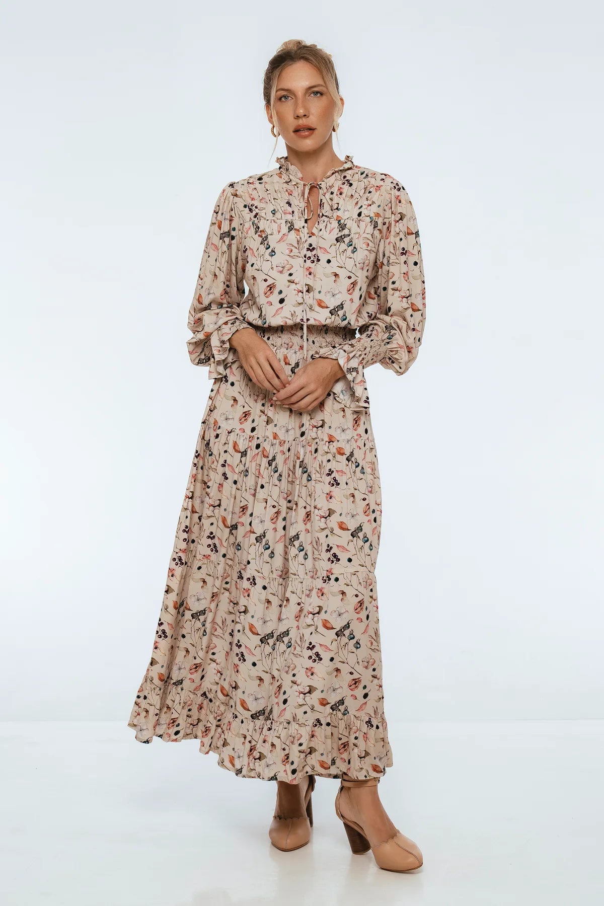 White Lotus Ruffled Maxi Dress