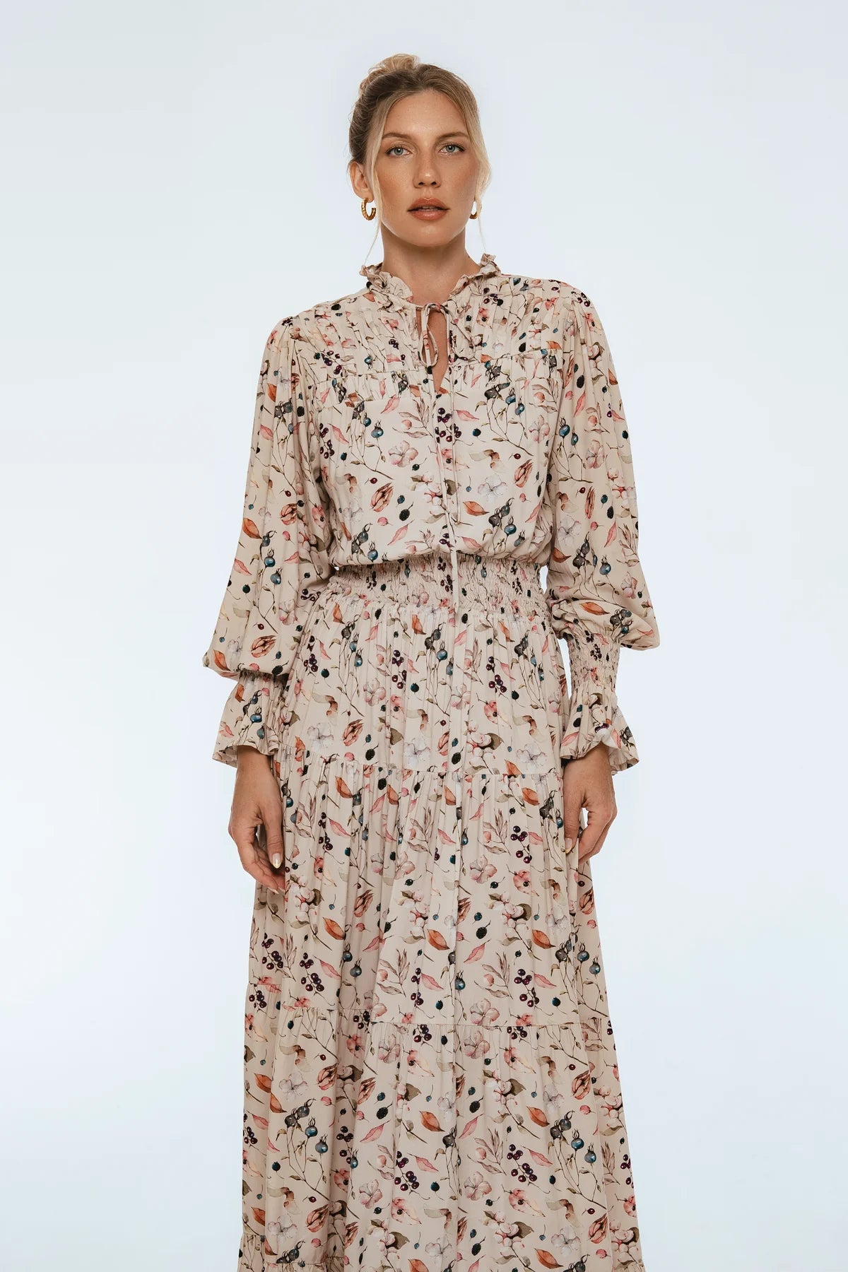 White Lotus Ruffled Maxi Dress