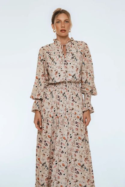 White Lotus Ruffled Maxi Dress