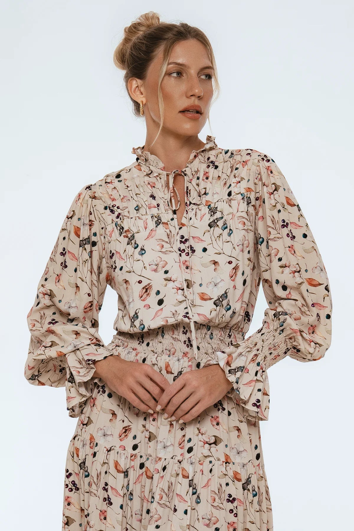 White Lotus Ruffled Maxi Dress