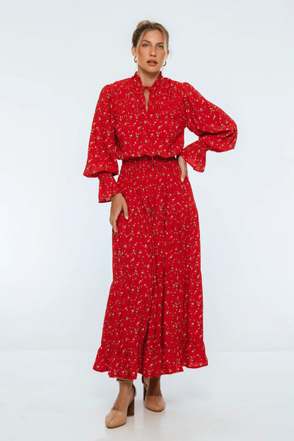 White Lotus Ruffled Maxi Dress