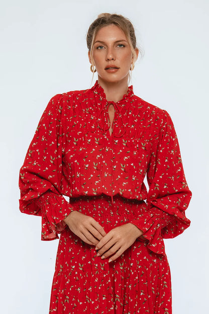 White Lotus Ruffled Maxi Dress