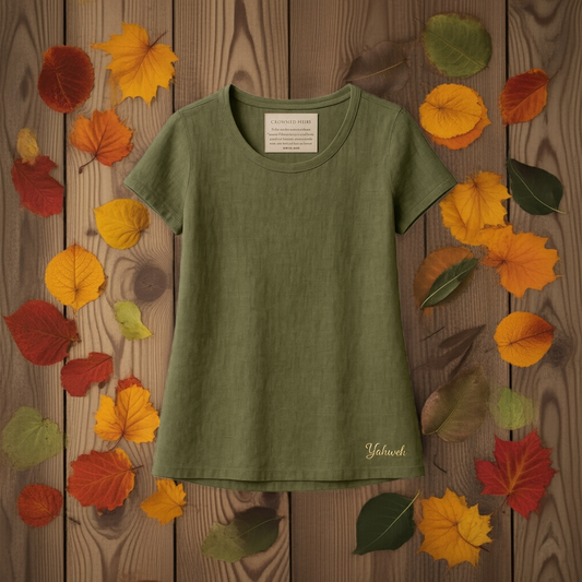Crowned Heirs Linen T-Shirt Green
