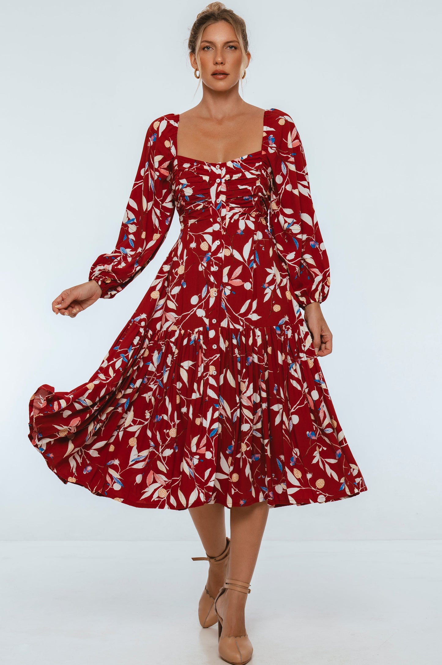 Verona Long Sleeve Midi Dress